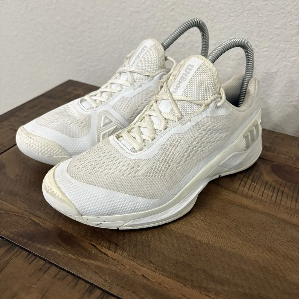 WILSON Rush Pro 4.0 Womens Shoes Sz 7 White Lace-Up Low Top Tennis Sneakers